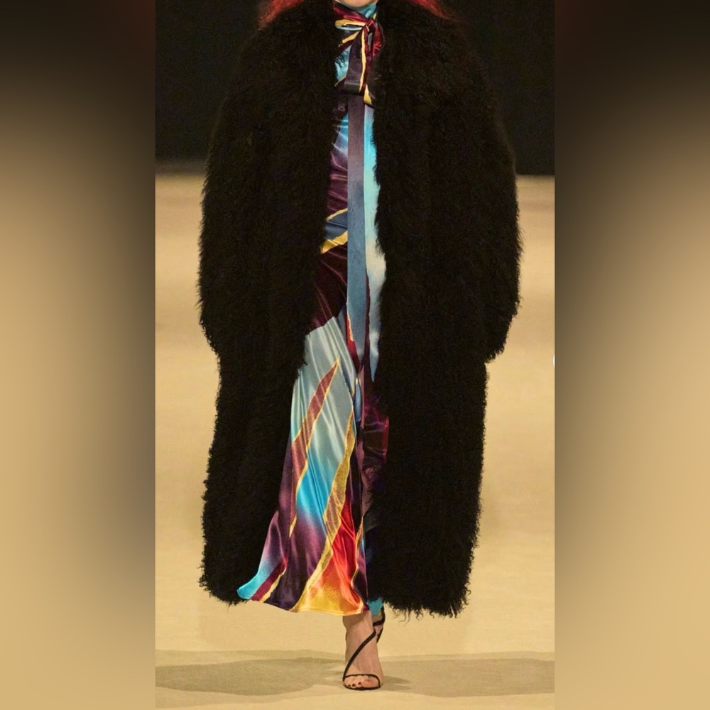 CHRISTOPHER JOHN ROGERS Front-bow cutout printed satin maxi dress - Picture 5 of 7